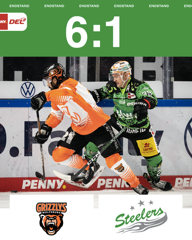 Nichts zu holen in Wolfsburg – Steelers unterliegen mit 1:6