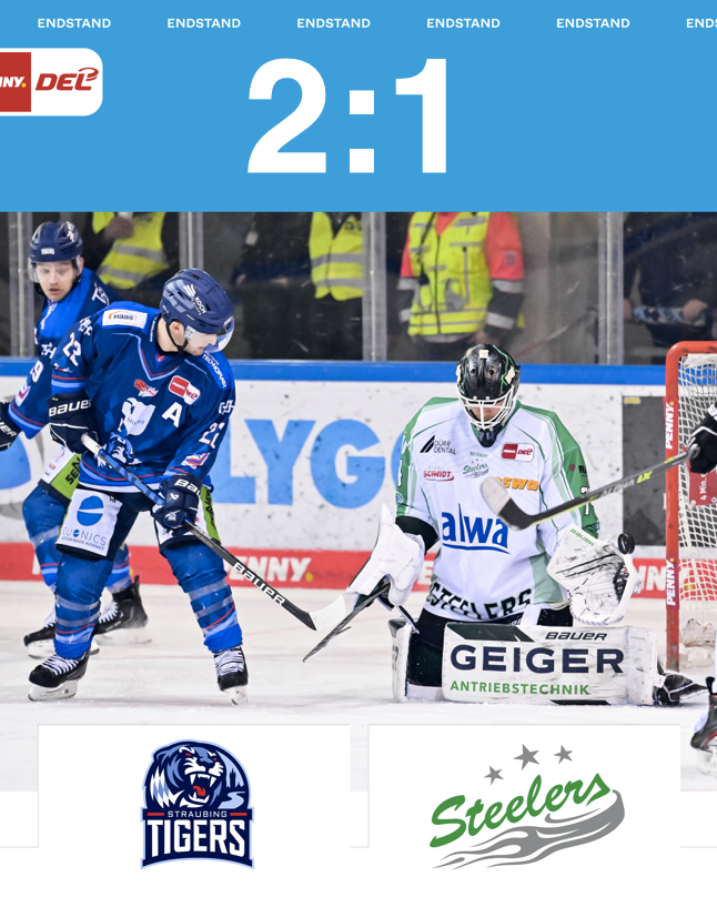 Keine Punkte in Straubing – Steelers verlieren knapp mit 1:2