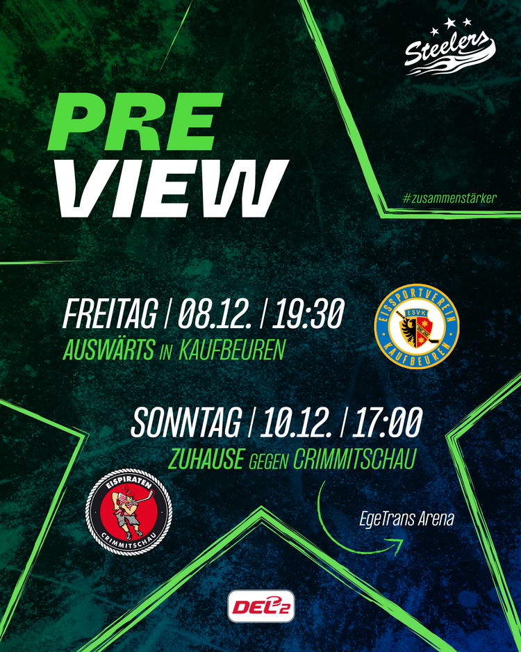 Kaufbeuren und Crimmitschau am Wochenende