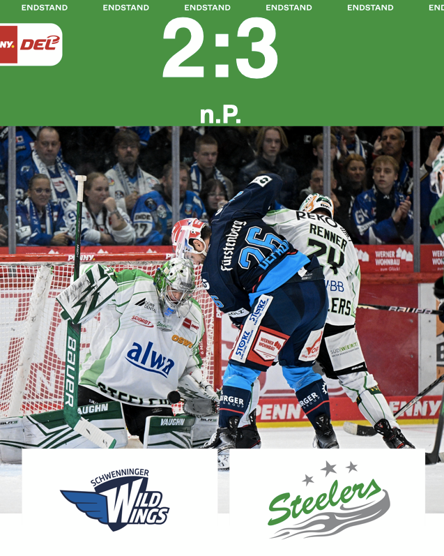 Cody Brenner sichert den Steelers den Derbysieg – 3:2-Erfolg nach Penaltys in Schwenningen