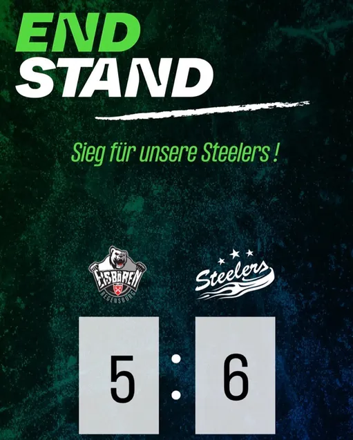 Viele Tore und zwei Punkte – Steelers gewinnen in Regensburg