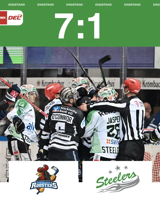 Nichts zu holen am Seilersee – Steelers verlieren in Iserlohn mit 1:7