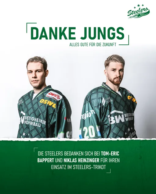 Steelers verabschieden Bappert und Heinzinger