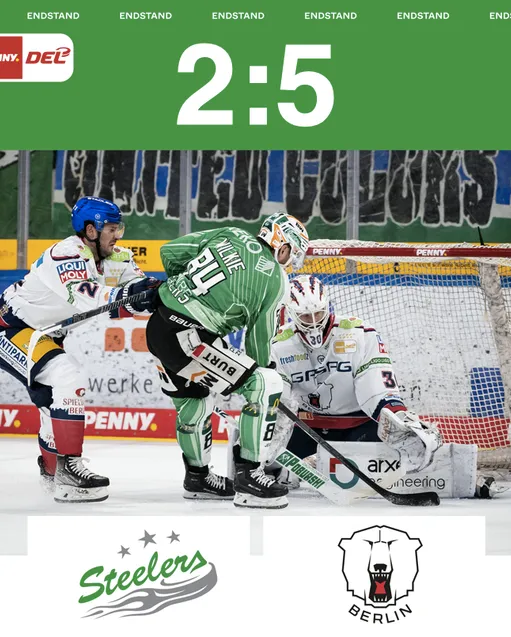 Der Meister gewinnt im Ellental – Steelers unterliegen mit 2:5 gegen Berlin