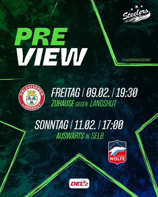 Heimspiel gegen Landshut und auswärts in Selb