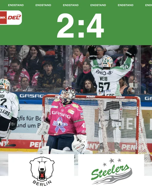 Kleines „B“ gewinnt an der Spree! Dezimierte Steelers siegen gegen den Meister aus Berlin mit 4:2