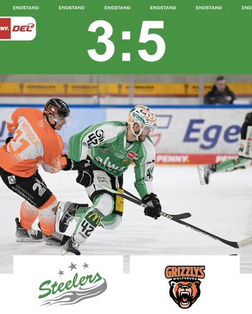 Wolfsburg gewinnt in Bietigheim - Steelers unterliegen mit 3:5