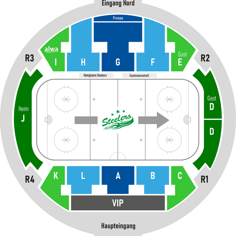 Arenaplan und Sitzpläne