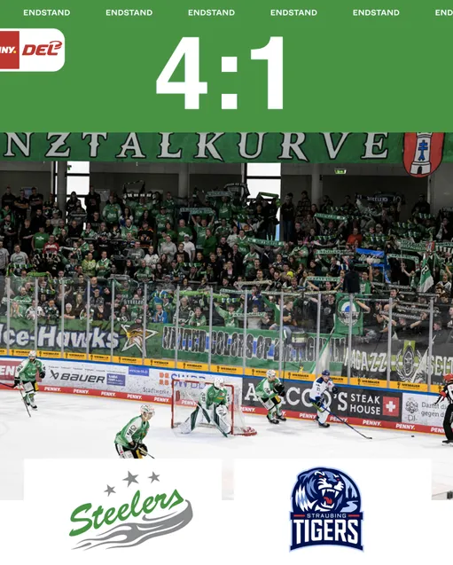 Dritter Sieg in Serie - die Steelers gewinnen mit 4:1 gegen Straubing