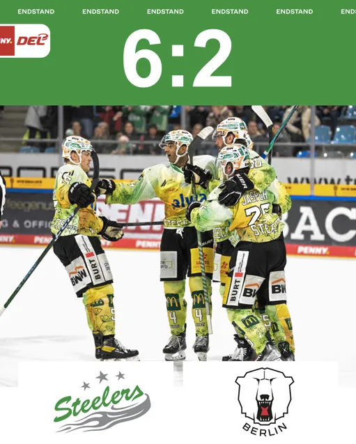 Zweiter Sieg in Serie - Steelers gewinnen gegen Berlin mit 6:2